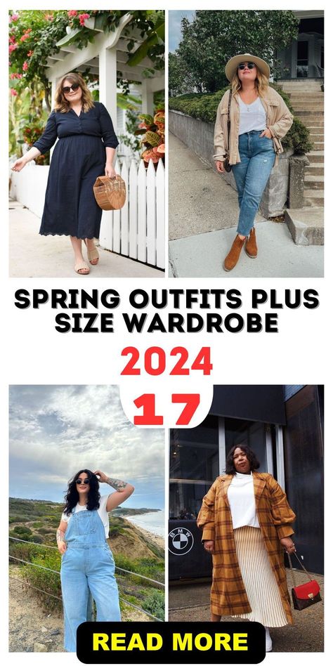 Spring Outfits Plus Size 2024: Casual Styles for Everyday Wear Party Wear Plus Size Women, Spring Outfits Bigger Women, Spring Plus Size Work Outfits, Size16 Women Outfit Ideas, Current Plus Size Fashion Trends, Everyday Outfits For Plus Size Women, Plus Size Spring Work Outfits 2024, Plus Size Spring Capsule Wardrobe, Casual Plus Size Outfits 2024