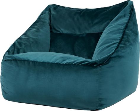 icon Natalia Velvet Lounge Chair Bean Bag, Teal Green, Giant Bean Bag Velvet Chair, Large Bean Bags for Adult with Filling Included, Accent Chair Living Room Furniture Giant Bean Bag, Giant Bean Bag Chair, Oversized Armchair, Large Bean Bags, Velvet Footstool, Velvet Lounge Chair, Giant Bean Bags, Velvet Lounge, Sala Grande