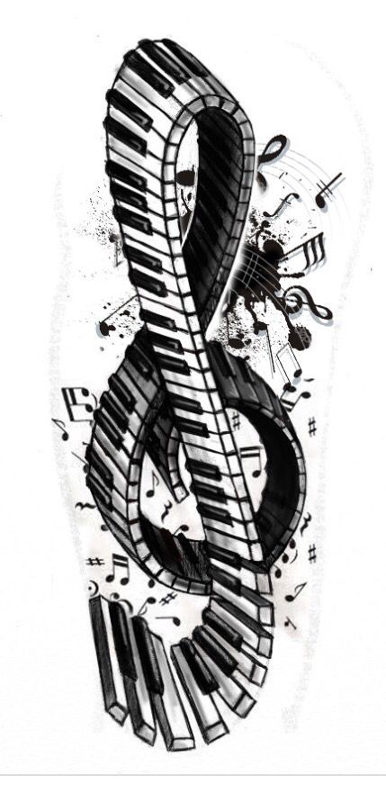 Tattoo Piano Tattoo, Tato 3d, Arte Jazz, Tre Kunst, Music Notes Art, Piano Art, Music Tattoo Designs, Note Tattoo, Piano Key