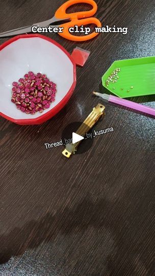 3.7K views · 231 reactions | Tutorial of making center clip 

Dm for orders

Kundan stone finger rings

Silk thread bangles ,hair accessories, tic tacs,center clips can be made on order

Dm for more details

Send you your outfit picture and get your set customized

How to order:

1. Dm us on Instagram @thread_bangles_by_kusuma

2. Send your colour/outfit picture and size of bangles

3. Will give complete details about dispatch and price and shipping

#reelsinstagram #newreel #reelsofindia #trending #trend #centerclip #silkthreadbangles #rawsilkbangles #customized #musthavejewelry #weddingjewellery #smallbusiness #shopsmall #shoplocal #supportlocal #makingvideos #tutorialhandmade #tutorials #diy #diycrafts #handmadejewellery #handmade #hairaccessories #kundanstonerubberband | Handmade Silk Colour Outfit, Silk Bangles, Kundan Bangles, Silk Thread Bangles, Tutorials Diy, Thread Bangles, Bangles Making, Finger Rings, Silk Thread