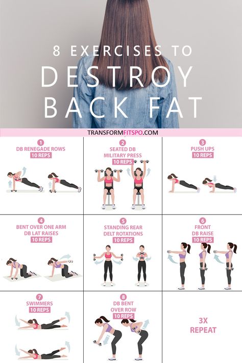 Get rid of your lower back fat. 8 exercises to get rid of lower back fat for women. This exercise group helps to work out your back whilst giving your abs a tough time. This hits your whole back, making them great exercises to get rid of lower back fat! See the before and after results and experience body transformation. Workout at home or in the gym. No equipment needed. Just click on the pin to see the full workout. #backfat #getridof #workoutathome #womensworkouts #transformations Back And Bicep Workout, Back Workout Women, Gym Workout Plan For Women, Gym Antrenmanları, Back Fat Workout, Gym Workouts Women, Workout Plan For Women, Back Fat, Trening Fitness