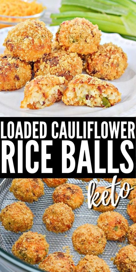 Cauliflower Rice Fritters, Cauliflower Rice Side Dish, Baked Cauliflower Rice Recipes, Loaded Cauliflower Rice, Riced Califlower Recipes, Keto Loaded Cauliflower, Rny Recipes, Keto Cauliflower Rice, Keto Vegetables