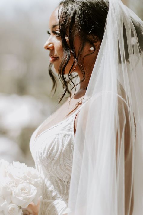 Black Bride Hairstyles, Wedding Hair Veil, Black Bridal Veil, Black Brides Hairstyles, Bride Hairstyles With Veil, Hair Veil, Hairstyles With Veil, Black Brides, Bridal Hair Down