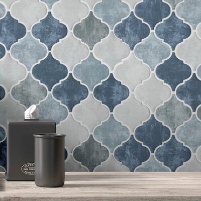 Features:Supreme Tile 4" x 4" Glass Arabesque Fabric look Mosaic Wall Tile features a glossy fabric look design. High-quality glass transforms your home into a magnificent space. The Lantern creates beautiful layouts and designs when mixed and matched with other colors. It also features low maintenance and easy clean will make your life much easier. This premium tile is a perfect and elegant look for your living room, kitchen, and bathroom. Grade 1, first-quality glassCreate beautiful shower sur Blue Backsplash, Glass Brick, Glass Installation, Merola Tile, Mosaic Wall Tiles, Blue Tiles, Porcelain Mosaic, Glass Mosaic Tiles, Glass Mosaic