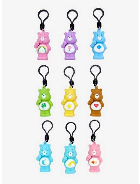 Care Bears Series 1 Figural Blind Bag Key Chain, Care Bear Accessories, Care Bears Characters, Care Bears Grumpy Bear, Kipling Monkey, Grumpy Bear, Funshine Bear, Cheer Bear, Halloween Nails Easy, Cool Keychains