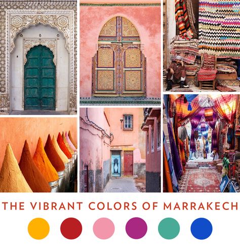 Color Palette Inspiration from the heart of Marrakech, Morocco // www.chavelli.com Moroccan Color Palette, Moroccan Colors, Color Palette Inspiration, Indian Colours, Moroccan Interiors, Palette Inspiration, Bohemian Colors, Marrakech Morocco, Moroccan Decor