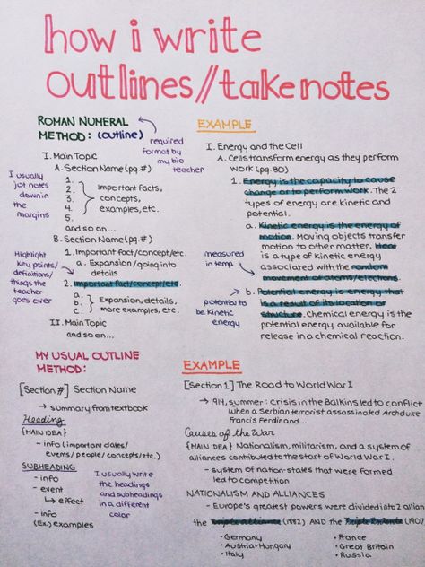 How to write outlines/take notes Homeschooling Materials, Studie Hacks, Note Taking Tips, Studera Motivation, College Notes, School Organization Notes, School Survival, College Study, Student Organization