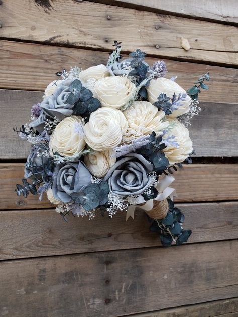 Classic Blue Wedding, Winter Wedding Bouquet, Blue Wedding Bouquet, Blue Themed Wedding, Blue Wedding Flowers, Winter Wonderland Wedding, Dusty Blue Weddings, Blue Bouquet, Wedding Theme Colors