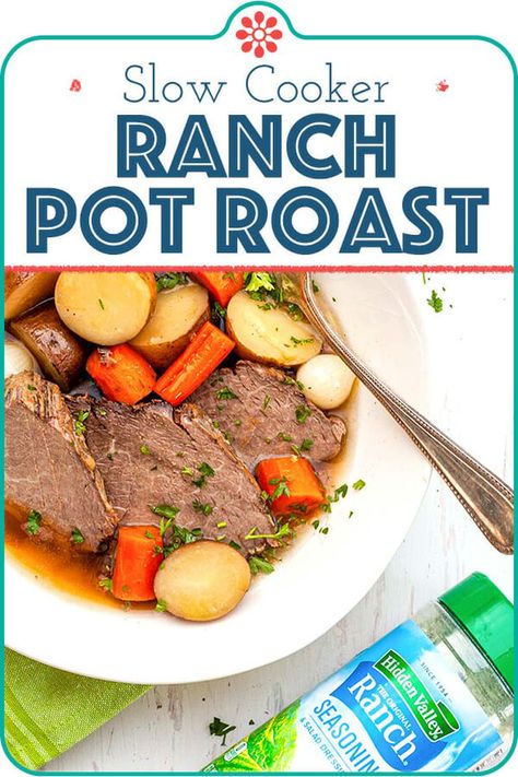 Ranch Pot Roast, Pot Roast Ranch, Hidden Valley Ranch Seasoning, Chuck Roast Crock Pot Recipes, Roast Beef Crock Pot Recipes, Roast Sandwiches, Beef Roast Crock Pot, Crockpot Pot Roast, Crockpot Roast Recipes