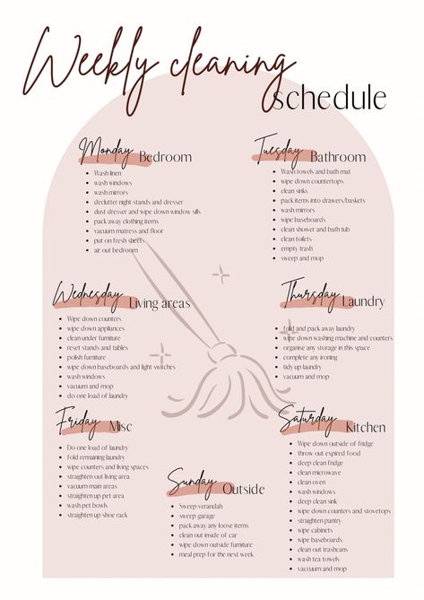 Customizable Cleaning Schedule, Free Printable Cleaning Schedule, Household Cleaning Schedule, Cleaning Schedule Templates, Cleaning Chart, Organisation Tips, Room Checklist, Deep Cleaning Checklist, Autoimmune Diet