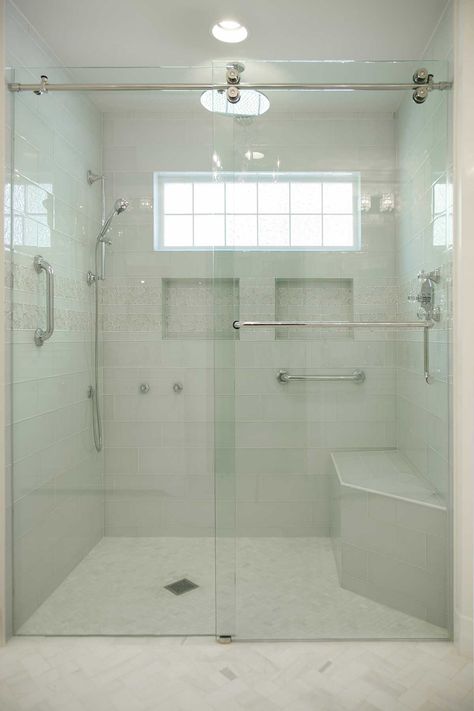 Award-Winning Aging-In-Place Bathroom Remodeling | AD&B Elderly Shower Ideas, Universal Bathroom Design, Age In Place Bathroom Design, Bathroom Remodel For Seniors, Aging In Place Bathroom Design, Handicapped Bathroom Ideas Layout, Handicapped Shower Ideas, Elderly Bathroom Ideas, Zero Entry Shower Master Bath