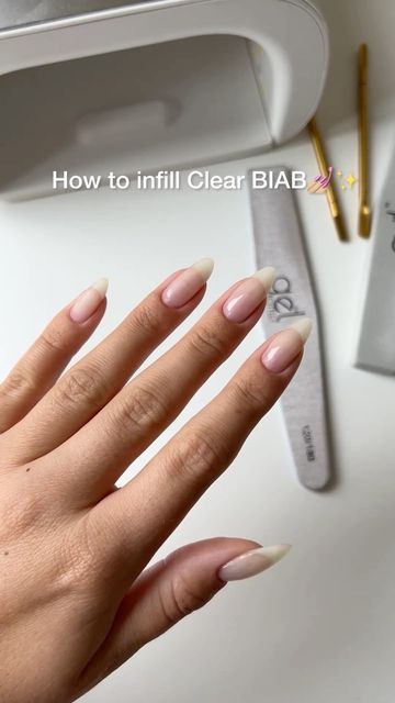 Clear Hard Gel Nails, How To Do Biab Nails, Clear Biab Nails, Clear Builder Gel Nails, Biab Colours, Nails Tiktok, Clear Gel Nails, Biab Nails, Nails Care