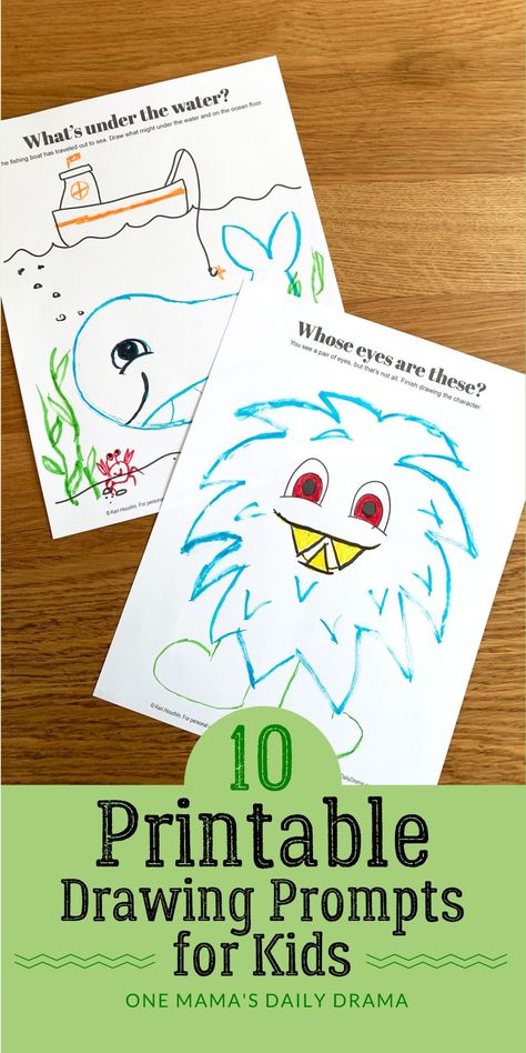 Drawing Club Ideas For Kids, Kids Drawing Prompts, Drawing Prompts For Kids, Daily Drama, 2024 Planning, Drama Activities, Easy Kid Activities, Boredom Busters For Kids, Summer Boredom