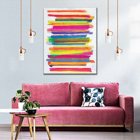 Bright Art, Color Abstract, Colorful Abstract Painting, Colorful Wall Art, Colorful Paintings, Abstract Lines, Decoration Christmas, Diy Wall Art, Abstract Wall