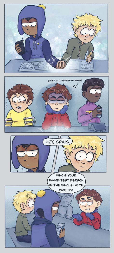 Clyde: today I will cause problems Clingy Craig X Tweek, Clyde X Token Comic, Tweek And Clyde, Clyde X Token, Craig X Tweek Comics, Creek Comic, Craigs Gang, Creek Fanart, Sp Creek