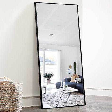 Standing Floor Mirror, Girl Apartment, Floor Length Mirror, Full Length Floor Mirror, Mirror Wall Living Room, Mirror Design Wall, Living Room Mirrors, Length Mirror, Standing Mirror