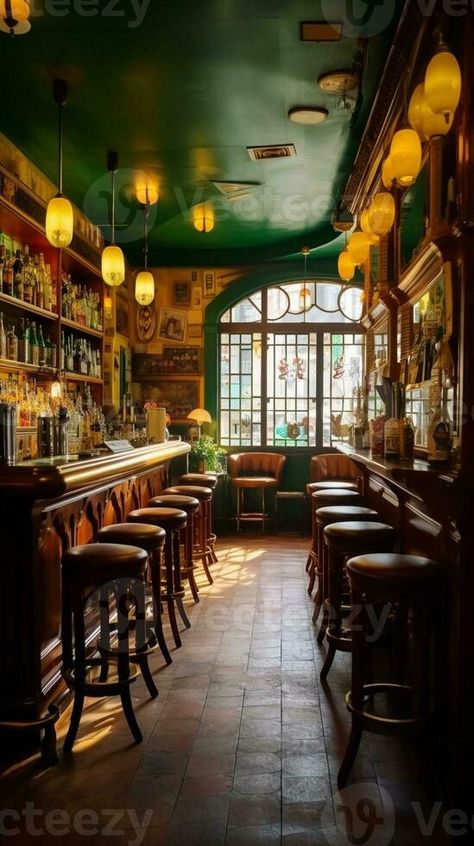 Irish pub interior tiled floor, Generative AI American Pub Interior, Irish Pub Wedding Reception, Old Irish Pub Interior, Irish Bar Ideas Pub Design, Pubs Aesthetic, Irish Pub Aesthetic, English Pub Interior, Interior Tiles Floor, Green Pub