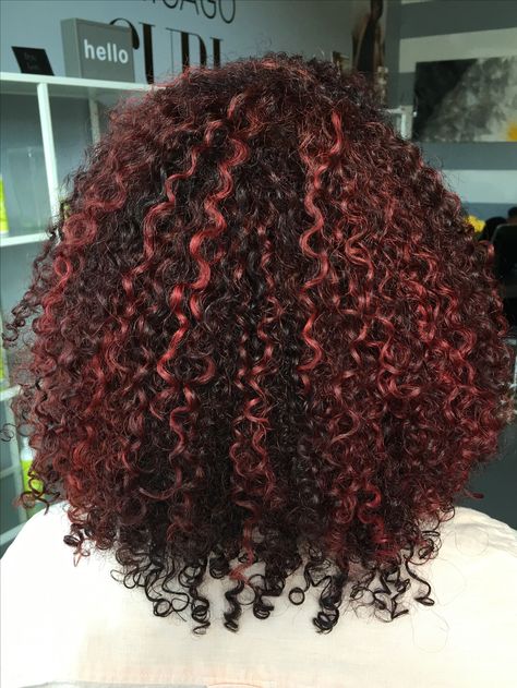 Red Natural Hairstyles, Highlight Hair Ideas, Hairstyles For Black Women Curly, Natural Hairstyles For Black Women, Highlight Hair, Highlight Ideas, Dyed Curly Hair, Highlights Curly Hair, Red Hair Inspo