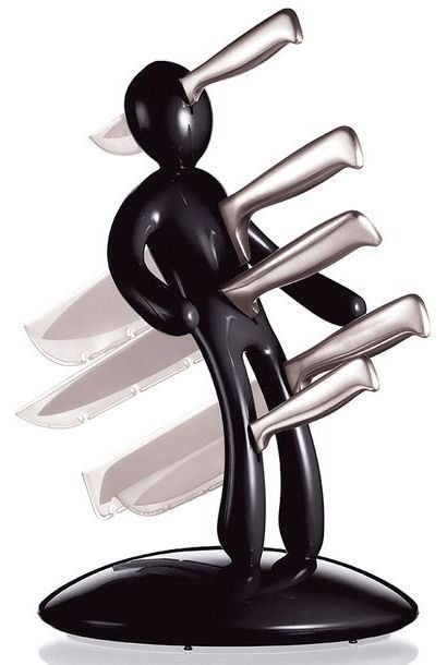 Voodoo Doll Knife Block | Right up my alley 🖤 Modern Kitchen Gadgets, Red Kitchen Accessories, Unique Knives, Think Geek, Knife Holder, Red Kitchen, Design Del Prodotto, Knife Set, Holder Design