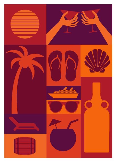 CARIBBEAN RUM Caribbean Design, Carribean Travel, Minimal Posters, Knitting Room, Travel Photography Europe, Beach Illustration, Art News, Minimal Poster, Travel Illustration