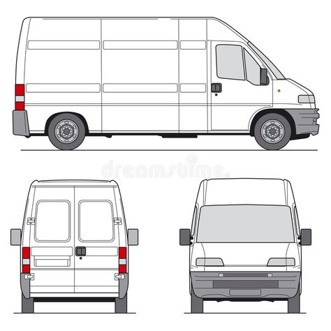 Van Layout, Delivery Van, Ford Transit Custom, Building Foundation, Transit Custom, Character Model Sheet, Cargo Van, Vector Template, Car Drawings