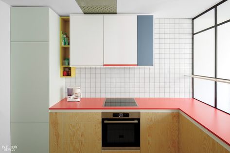 Asma Kat, Kitchen Design Color, Colour Blocking, Apartment Kitchen, Counter Tops, Kitchen Colors, Küchen Design, Interior Design Kitchen, 인테리어 디자인