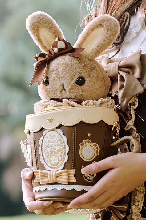 Lovely Teacup Rabbit Bowknot Sweet Lolita Shoulder Bag 5 Colors Plushie Art, Sweet Clothes, Blush On, Bag Details, Kawaii Plush, Kawaii Plushies, Bunny Toys, Bunny Plush, Cute Stuffed Animals