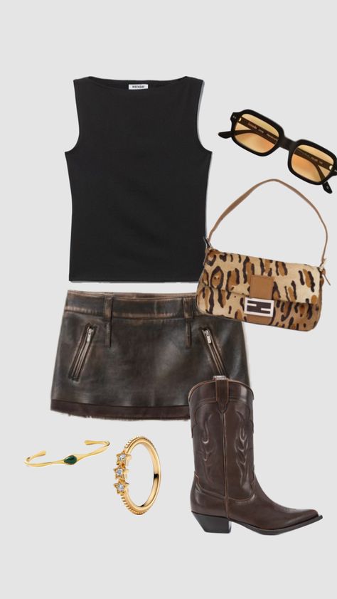 #outfitinspo Madrid Outfits, Cowgirl Boots Outfit, Boot Outfits, Nashville Outfits, Outfit Layout, Outfits Aesthetic, Look Cool, Festival Outfits, Daily Outfits