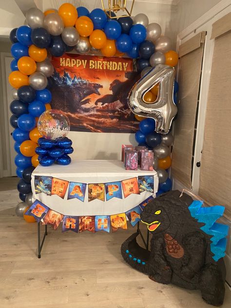 King Kong Vs Godzilla Birthday Party Decorations, Godzilla Vs King Kong Birthday Party, Godzilla X Kong Birthday Party, Godzilla Party Decorations, Godzilla Vs Kong Party Ideas, Godzilla Kong Birthday Party, Godzilla King Kong Birthday Party, Godzilla Themed Birthday Party, Godzilla Vs Kong Birthday Party