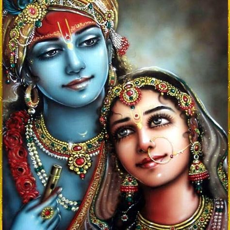 Jai Shri Radha Krishna  Follow us @iiradhakrishnaii for beautiful illustrations mantras animations Bhagavad Gita teachings and much more .. .  Salutations to the Supreme Lord Krishna  . May all beings be well happy and peaceful! May all beings be free from all suffering!  . . . . The pics/images used are strictly for seeking blessings... . . Artist : Unknown. DM for credit. God bless the artist/illustrator .. . . . . Follow @iiradhakrishnaii  Follow @iiradhakrishnaii  Follow @iiradhakrishnaii  F Krishna Oil Painting, Iskcon Krishna, Krishna Hindu, Radha Krishna Wallpaper, Painting Canvases, Lord Krishna Wallpapers, Jai Shree Krishna, Krishna Radha Painting, Radha Krishna Images