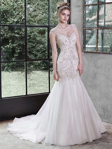 Melissa Wedding Dress by Maggie Sottero | front Maggie Sottero Bridal Gowns, Maggie Sottero Bridal, Wedding Gown Gallery, Wedding Dress Organza, Fancy Frocks, Maggie Sottero Wedding Dresses, Amazing Dresses, 2015 Wedding Dresses, Fit And Flare Wedding Dress