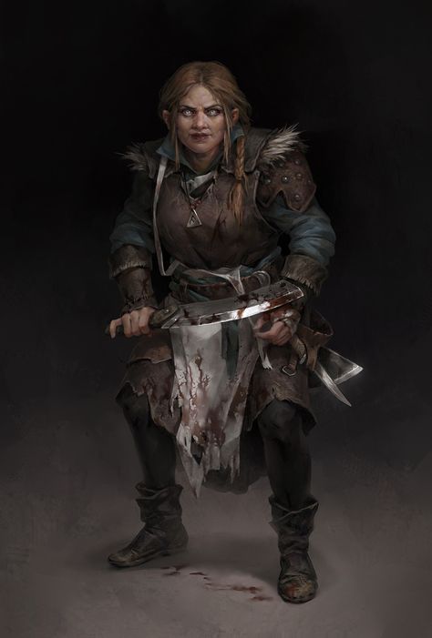 ArtStation - Butcher, Svetlana Tebyakina Character Portrait, Fantasy Portraits, Leather Armor, Portrait Ideas, Warhammer Fantasy, Fantasy Rpg, Medieval Fantasy, Dnd Characters, Character Portraits