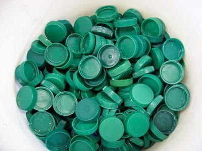 Milk Bottle Tops Ideas, Milk Bottle Top Crafts, Bottle Top Crafts, Plastic Milk Bottles, Plastic Molding, Plastic Milk, Plastic Moulding, Wooden Craft, Ways To Recycle