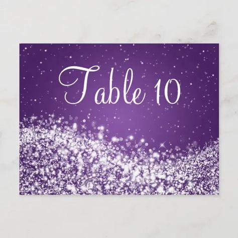 Elegant Table Number Sparkling Wave Purple Lavender And Silver Wedding, Wedding Decorations Purple, Purple Party Ideas, Glitter Table Numbers, Table Numbers Wedding Elegant, Glitter Wedding Ideas, Winter Wonderland Wedding Theme, Glittery Wedding, Custom Table Numbers