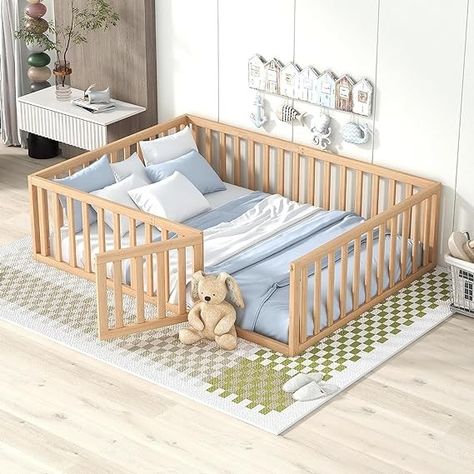 Full Size Floor Bed, Floor Bed For Kids, Toddler Floor Bed Frame, Montessori Floor Bed, Toddler Floor Bed, Bed For Kids, Floor Bed Frame, Kids Bed Frames, Montessori Bedroom