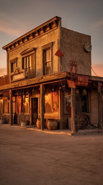 Free AI Image | Old western town concept South Western Architecture, Old West Buildings, Saloon Aesthetic, Old West Aesthetic, Old Western Aesthetic, Western Buildings, Western Images, Western Architecture, Cowboy Town