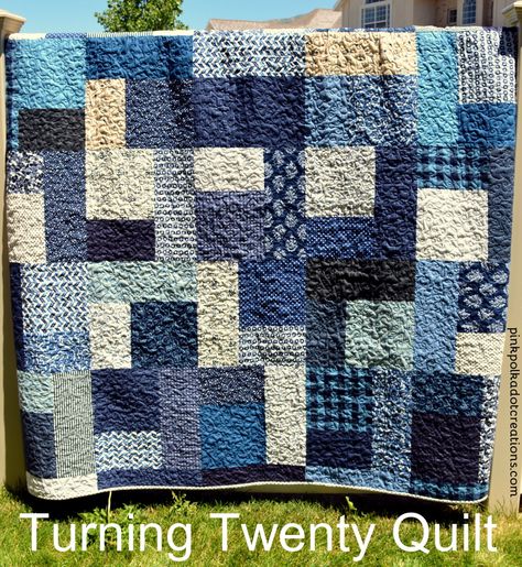 Turning Twenty Again Quilt Pattern Free, Patchwork Quilt Patterns Beginner, Turning Twenty Quilt Pattern Free, Turning 20 Quilt Pattern Free, Turning 20 Quilt Pattern, Turning 20 Quilt, Turning Twenty Quilt Pattern, Quilts For Men, Turning Twenty Quilt