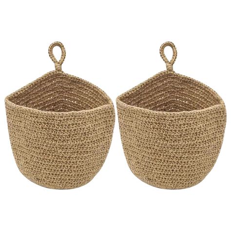 PRICES MAY VARY. 【Hand Woven Cotton Hanging Baskets】You will receive 2 pieces of fruit baskets for wall storage, which are carefully hand made and woven from quality cotton, you will also acquire 4 pieces Wooden hooks, Feel the warmth and comfort of timeless nature envelope the room 【Creative Style of Bohemian Kitchen Decor】Jute planter is designed in teardrop shape and attractive color, featuring bohemian and farmhouse style, looking vintage and delicate, which will match well with other decora Onion Basket, Succulent Wall Decor, Bohemian Kitchen Decor, Wall Basket Storage, Hanging Wall Planters, Hanging Fruit Baskets, Jute Hanging, Bohemian Kitchen, Fruit Holder