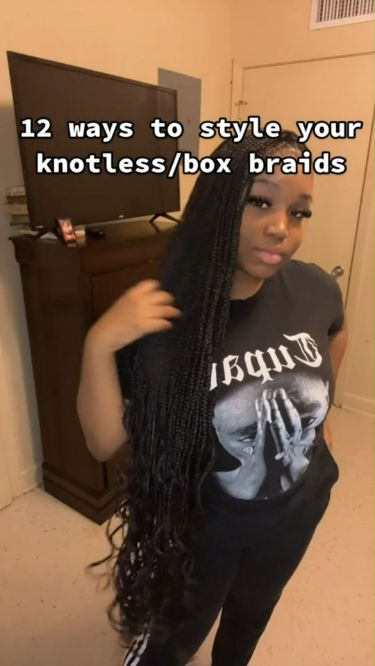 12 ways to style ur knotless/box braids😆which one is ur fav? #knotless#boxbraid#hairstyle#hairstyleidea Knotless Box Braids Aesthetic, Box Braids Aesthetic, Braids Aesthetic, Braids Fashion, Hairstyles Curled, Boho Braided Hairstyles, Curled Ends, Short Boho, Haircare Tips