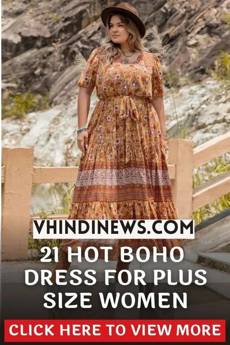 22 Boho Dress for Plus Size Women: Best Boho Plus Size Fashion for Curvy Women 50 Boho Hippy Outfits Plus Size, Plus Size Southern Fashion, Boho Chic Plus Size Outfits, Plus Boho Outfits, Curvy Boho Fashion, Plus Size Boho Fashion, Plus Size Boho Outfits, Boho Chic Plus Size, Boho Plus Size Outfits