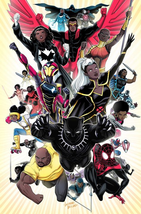 Moongirl Marvel, Spectrum Marvel, Ironheart Marvel, Black Marvel Characters, Okoye Marvel, Black Avengers, Art Black Love, Black Panther Movie, Black Heroes