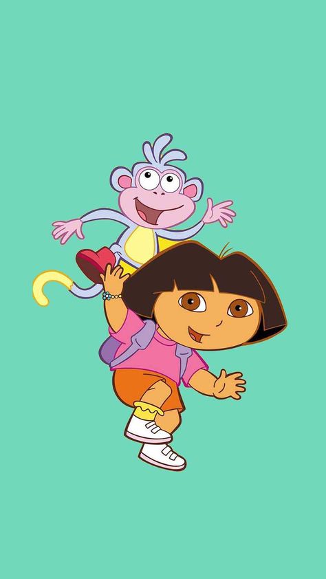 Dora And Boots Wallpaper, Dora And Her Monkey, Dora Monkey, Dora The Explorer Wallpaper, Friendship Day Cartoon, Dora Pfp, Boots Dora, Dora The Explorer Boots, Dora Wallpaper