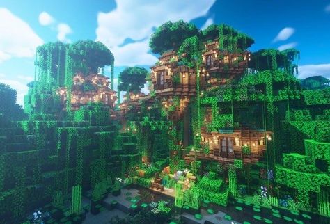 Minecraft Jungle House, Minecraft Treehouses, Real Minecraft, Minecraft Tree, Small Castle, Minecraft Kingdom, Minecraft Welten, Jungle Tree, Minecraft Interior Design