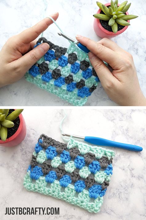 Granny Square Straight Line, Granny Square Crochet Stitch, Straight Granny Stitch, Granny Line Crochet Blanket, Straight Granny Stitch Crochet, Granny Square Stripe Blanket Pattern, Granny Crochet Stitch, Granny Square Stitch Blanket, Granny Square Dishcloth Pattern