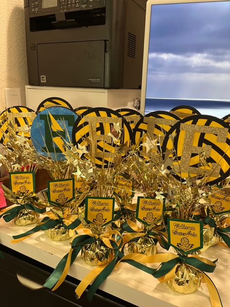 Water Polo Banquet Ideas, Volleyball Banquet Ideas Centerpieces, Water Polo Party Decorations, Volleyball Banquet Decorations, Volleyball Centerpieces Banquet, Water Polo Centerpieces, Water Polo Banquet Centerpieces, Volleyball Centerpieces, Volleyball Banquet Centerpieces