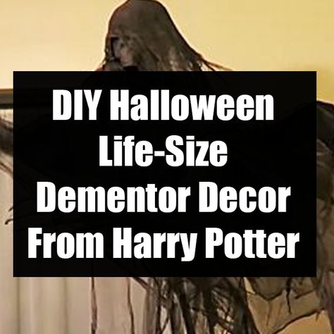 Dementor Decoration Diy, Halloween Hallways Decorations, How To Make A Dementor, Dementors Diy, Dementor Halloween Decoration, Harry Potter Dementors Diy, Diy Harry Potter Outdoor Decor, Harry Potter Diy Props, Diy Dementor Decoration