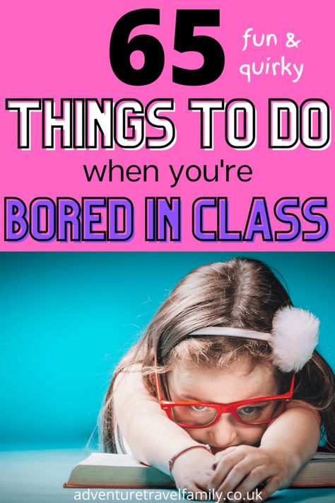 We've all been there- the lesson is dragging on for too long or is taking a while to get started. From quiet & creative ideas to cheeky harmless pranks, this list of 65 things to do when you're bored in class is sure to keep you entertained! #thingstodowhenyoureboredinclass #classroomfun #funideasforkids Things To Do When Bored In Classroom, What To Do When Bored In Class Ideas, Things To Do In Class When Bored, Bored At School, Harmless Pranks, Rhyming Poems, Bored In Class, Preppy Things, Create A Comic