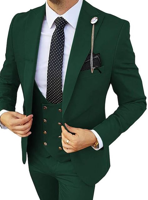 Slim Fit Coat, Tuxedo Blazer, Slim Fit Jackets, Green Suit, Fashion Suits For Men, Vest Coat, Formal Business, Three Piece Suit, Blazer Vest