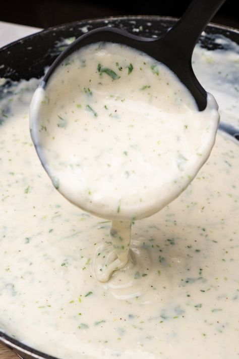 Creamy Parsley Sauce, White Sauce For Fish Recipes, Fish In White Sauce Recipes, Parsley Cream Sauce, Irish Parsley Sauce Recipe, Parsley Sauce For Fish, Fish In White Sauce, Sauces For White Fish, Parsley Sauce Recipe