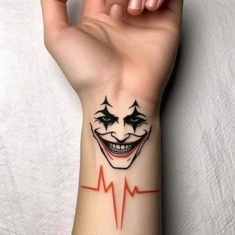 abbda91e-7a77-462c-8458-9cf4f07c1dea Tato Joker, Joker Tattoo Design, Joker Smile, Skull Hand Tattoo, Health Tattoo, Hand And Finger Tattoos, Om Tattoo, Clever Tattoos, Joker Tattoo